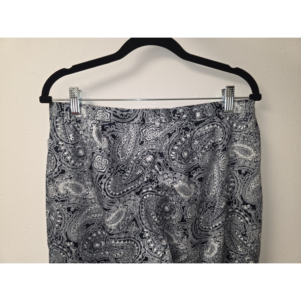 Lauren Ralph Lauren Women's Paisley‎ Print Capri Pants Size 14 Navy White - Picture 7 of 7